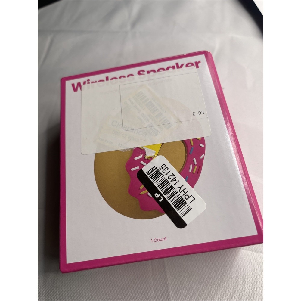 Wireless Rechargeable Donut Speaker Pink Sprinkles Portable Speaker
